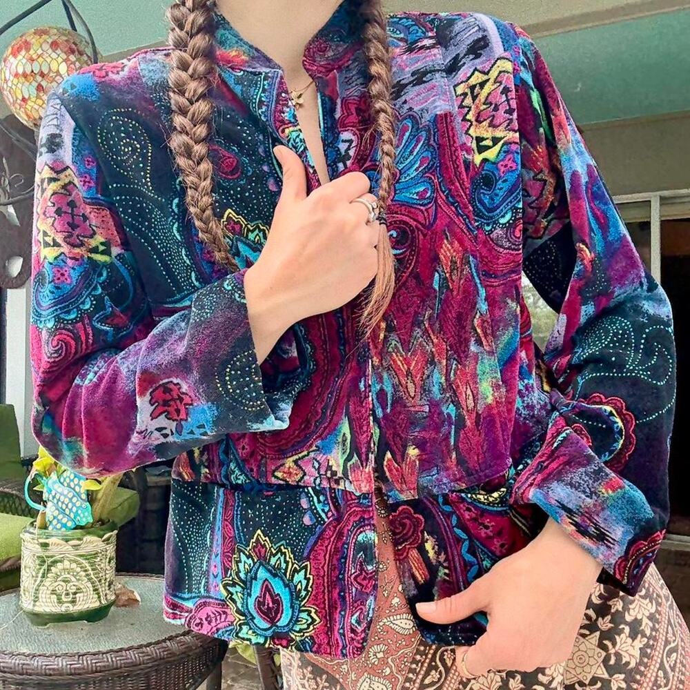 Chico's Paisley Velvet Jacket